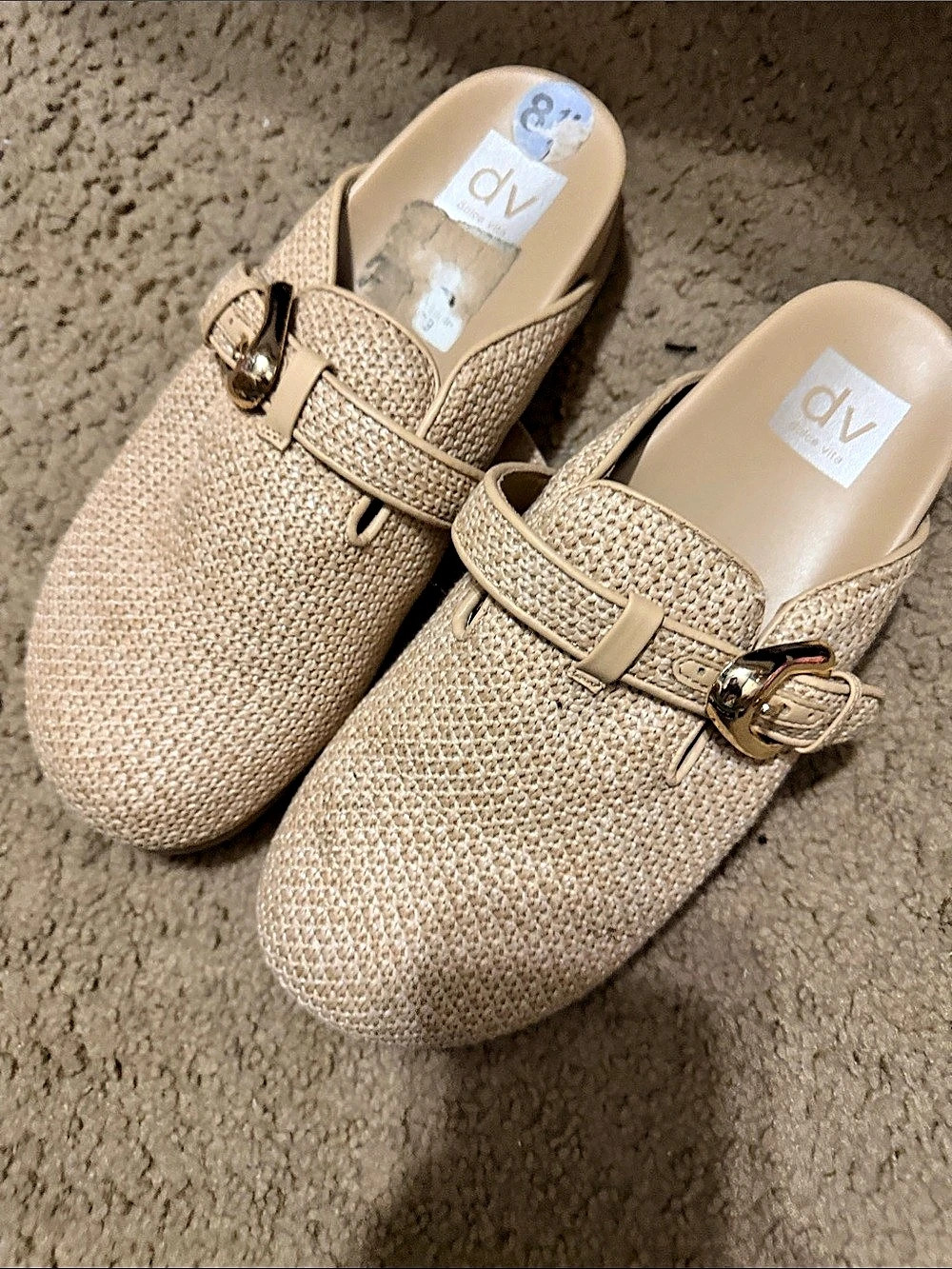 dv by Dolce Vita Mules with Woven Upper in Beige